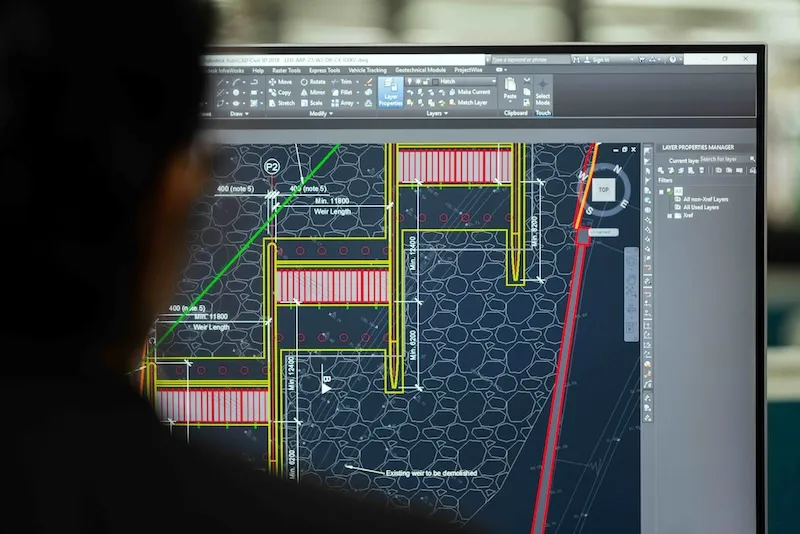 Interface AutoCAD montrant un modèle de système de climatisation